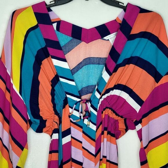 Trina Turk Multicolor Stripe Beach Coverup Size Small - Picture 2 of 13